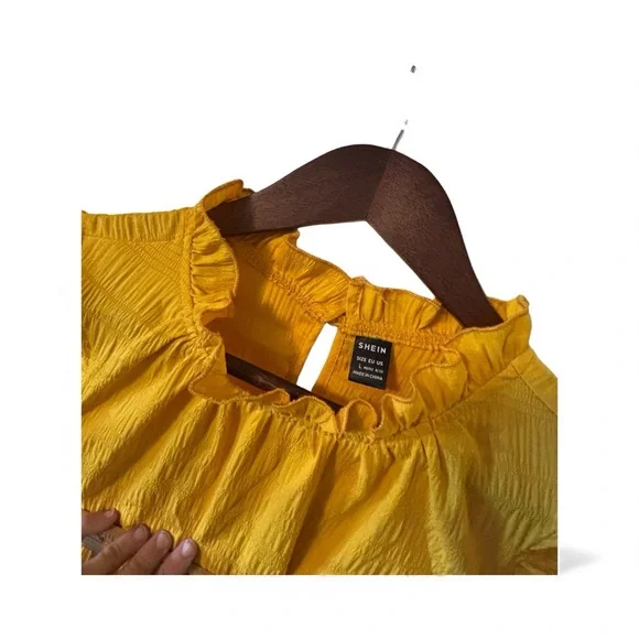 SHEIN Vibrant Yellow Maxi Long Dress Sleeveless Size Large - Picture 6 of 10